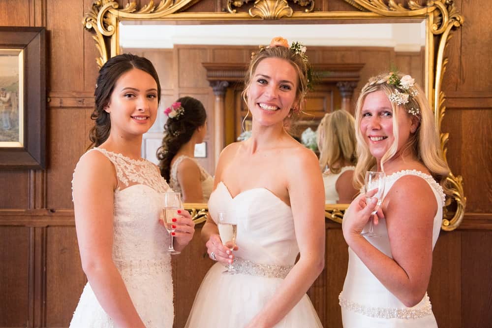 Bride and her bridesmaids in the Tavistock Room at The Bedford Hotel